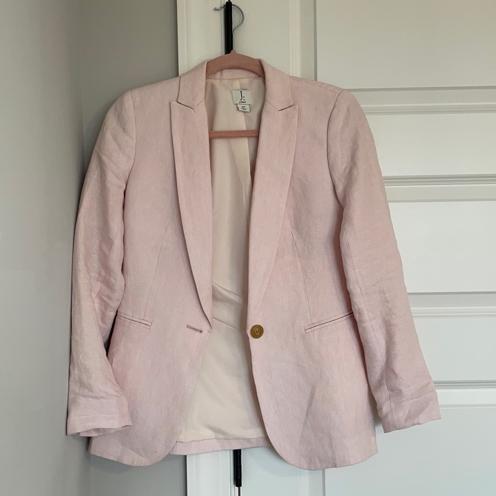 Pink linen blazer